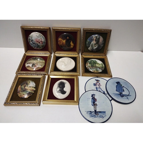 156 - 12 decorated wall plaques and cameos. Collection only.