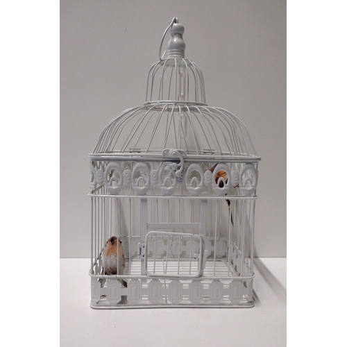 164 - Ornate metal bird cage standing 52c. Collection only.