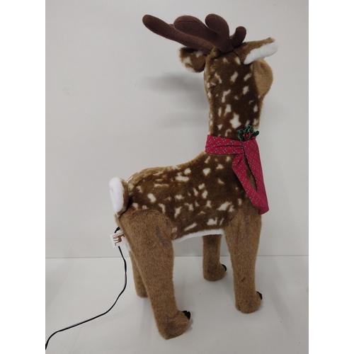 179 - Reindeer Christmas decoration, larger one having moving parts. Collection only.