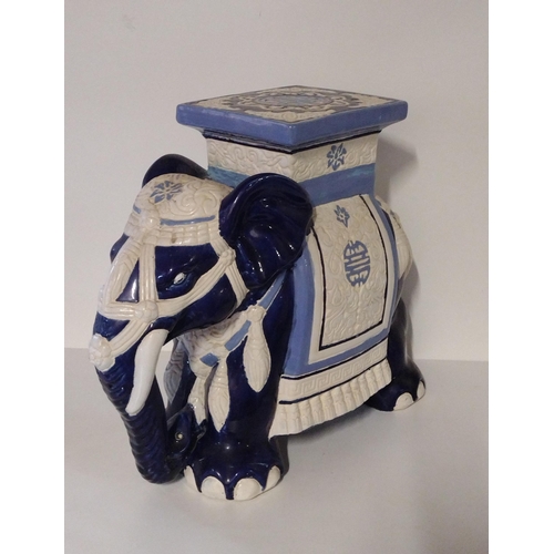 209 - Large ceramic elephant stool standing 43x52cm. Collection only.