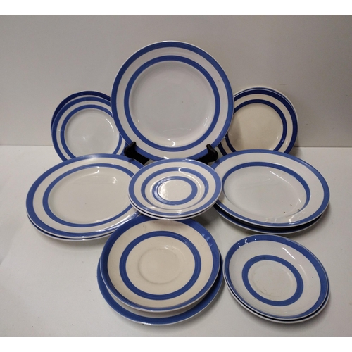 262 - Quantity of T.G Green Cornishware plates and saucers. Collection only.