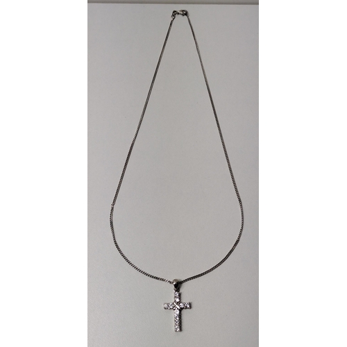 14 - .925 silver cross and chain. Shipping Group (A).