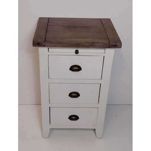 302 - Modern 3-drawer bedside cabinet. Constructed from recycled wood, white factory finish. Collection on... 