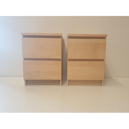 325 - Pair of light oak bedside units. Collection only.