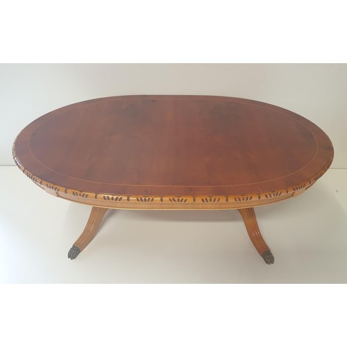 180 - Oval coffee table measuring H:47 x L:123 x D:77 cm. Collection only.