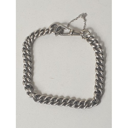 24 - .800 silver Albert chain, 21g, length approx. 18cm. Shipping Group (A).