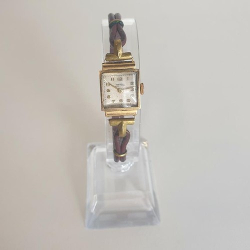 60 - Vintage 9ct gold Concordia ladies wrist watch. Shipping Group (A).