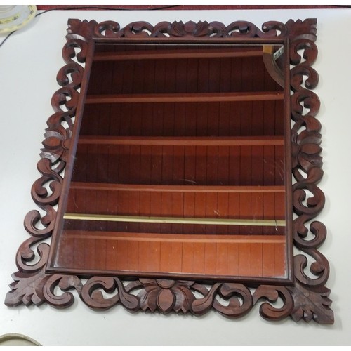 313 - Very large wooden framed wall mirror H:150 x W:122 cm. Collection only.