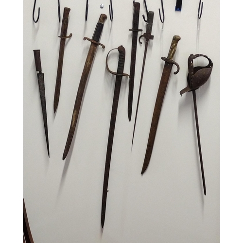 355 - Assortment of antique swords and bayonets. Collection only.