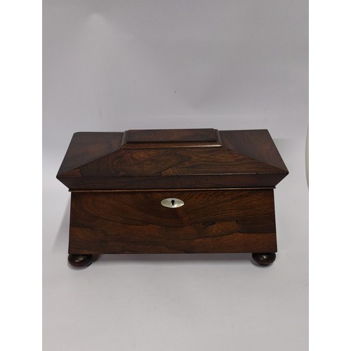 109 - Mahogany tea caddy. Shipping Group (A).