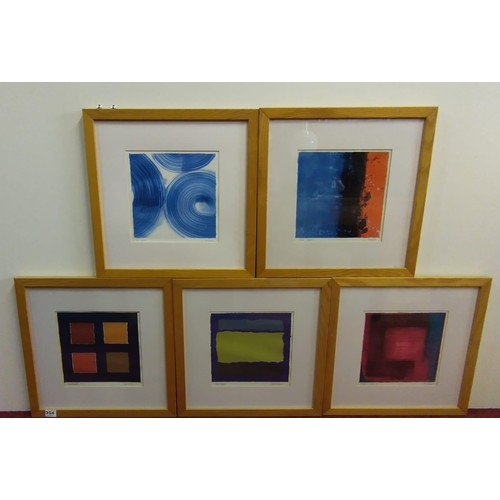 354 - 5 framed and glazed modern art prints. Collection only.