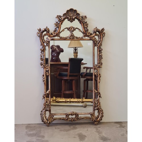 6 - A large French gilt frame trumeau mirror measuring 154 (h) x 90 (w) cm.