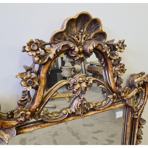 6 - A large French gilt frame trumeau mirror measuring 154 (h) x 90 (w) cm.