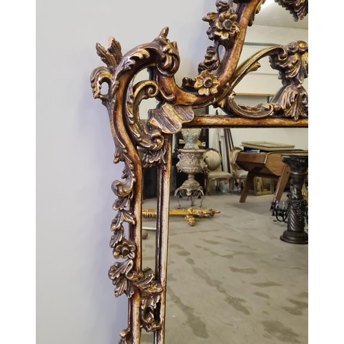 6 - A large French gilt frame trumeau mirror measuring 154 (h) x 90 (w) cm.