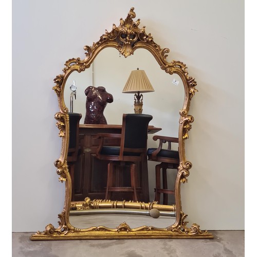 7 - Rococo style gilt frame overmantel. 148 (h) x 118 (w) cm.