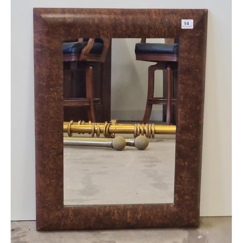 14 - A modern framed wall mirror 81 (h) x 60 (w) cm.