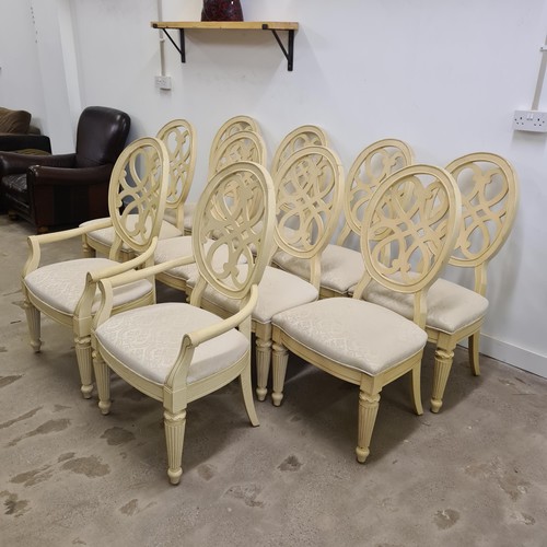 36 - A splendid French style extending dining table and 10 dining chairs, two of which being carvers.&nbs... 