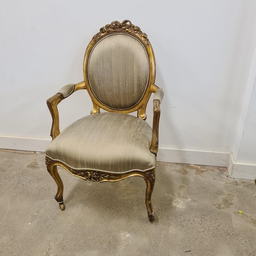 39 - Regency style open armchair.