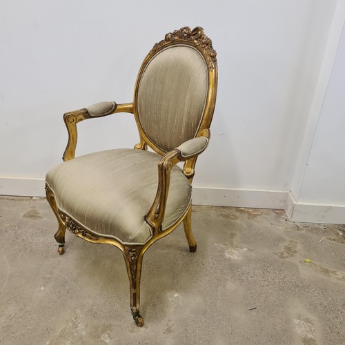 39 - Regency style open armchair.