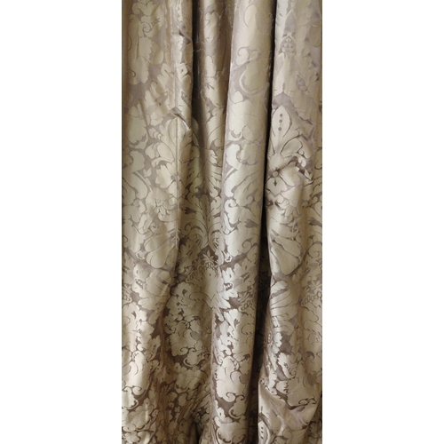 88 - Pair of pinch-pleated fully lined and insulated gold curtains, 250 (drop) x 250 (w).