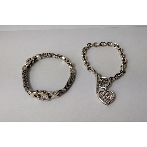 282 - Two 925 silver bracelets, approx. 46g. Shipping Group (A).