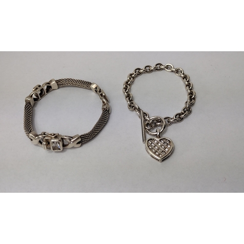 282 - Two 925 silver bracelets, approx. 46g. Shipping Group (A).
