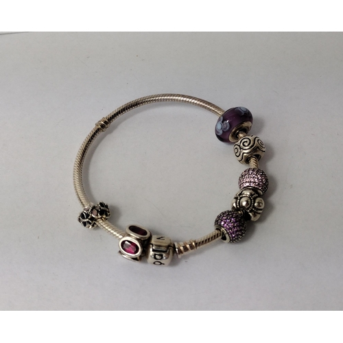 285 - Pandora charm bracelet. Shipping Group (A).