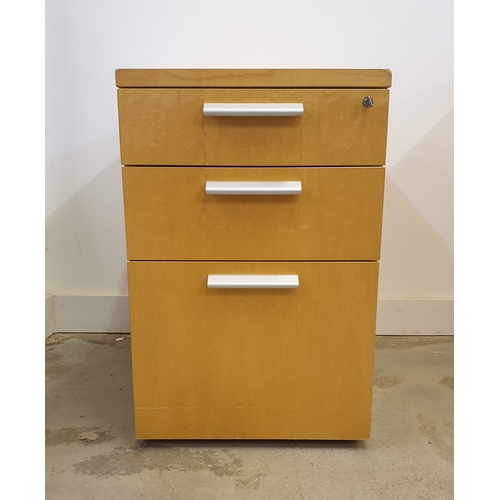 9 - Light oak filing cabinet 64 x 42 x 60 cm