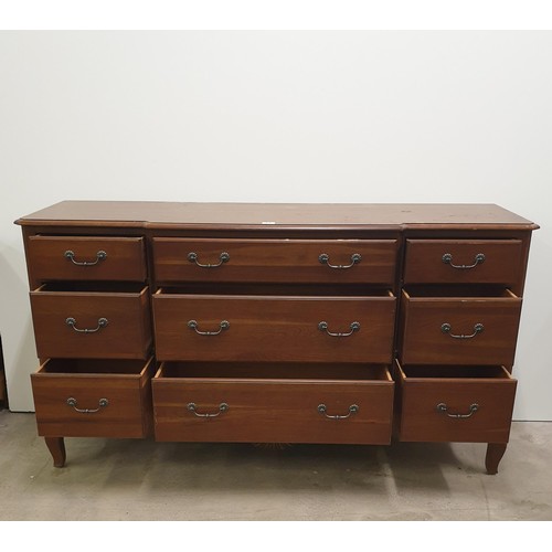 33 - Modern nine drawer chest 91 x 165 x 51cm