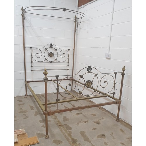 26 - Antique brass French bed.