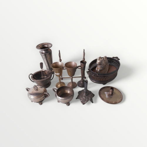 159 - Large selection of domestic metalwares the majority for the table.