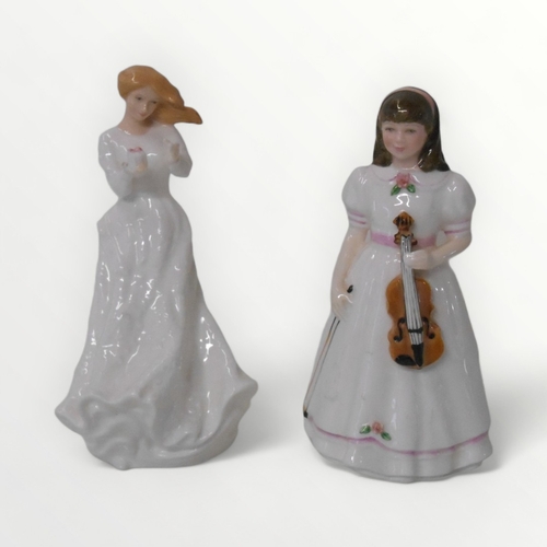 211 - Two Royal Doulton figures 'First Performance' HN 3605 and 'Thank You' HN 3390, 15 1/2 cm tallest. Sh... 