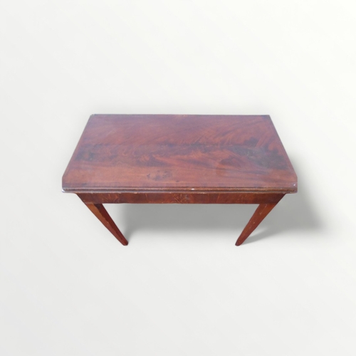 193 - Georgian mahogany fold over card table of plain form on four tapering square legs. 74 x 56 x 42cm (c... 