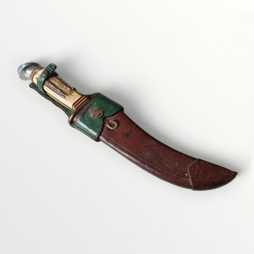 73 - An original Buffalo Skinner bowie knife, 21cm curved blade carrying the makers mark 'Anton Wingen JR... 