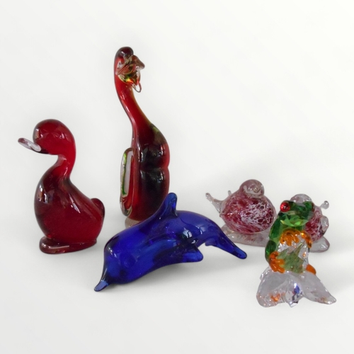 98 - A selection of glass animals various.