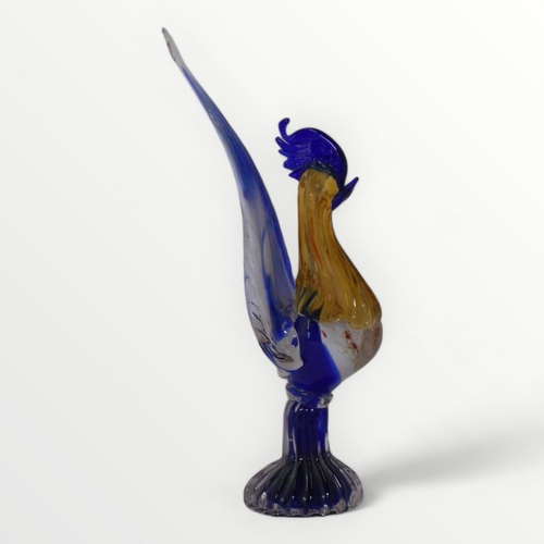 163 - Freestanding 'Murano' glass cockerel, 42cm high. Shipping group (A).