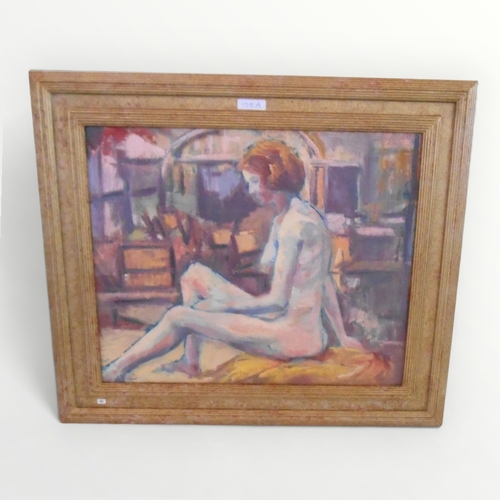 158A - Eileen Winifred Cooke, oil on canvas board, life study 37 x 46cm unsigned.