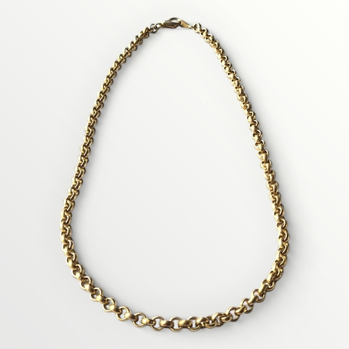 23 - 14ct gold-plated belcher chain, 50cm. Shipping group (A).