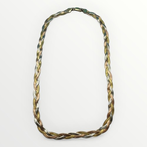 27 - 9ct tri-colour necklace, 17