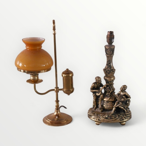 89 - Two useful table lamps, 44cm tallest.