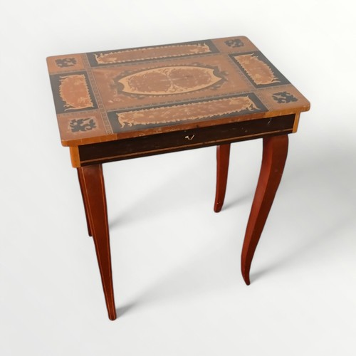 157 - Small Italian musical table having storage interior. 43 x 37 x 27cm.