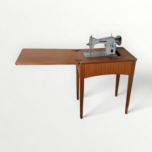 159 - Sew-tric 'Novum deluxe Mk. 111' electric sewing machine in a purpose made work station, 78 x 62cm.