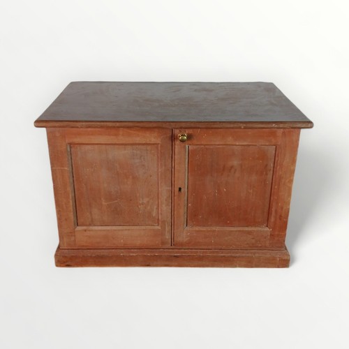 181 - Early 20th century pine low two-door cupboard. 50 x 81 x 48cm.