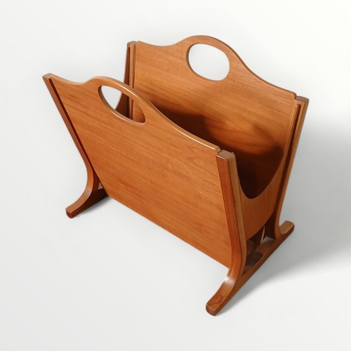 187 - Parker Knoll teak magazine rack, 46 x 51cm.