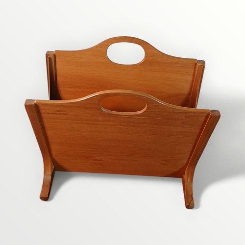 187 - Parker Knoll teak magazine rack, 46 x 51cm.