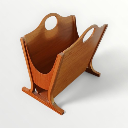 187 - Parker Knoll teak magazine rack, 46 x 51cm.