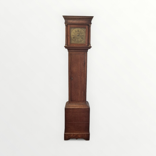 199 - A mid 18th century oak cased 'Quaker' clock byJohn Gilkes of Shipston c.1760, 30 hour movement with ... 