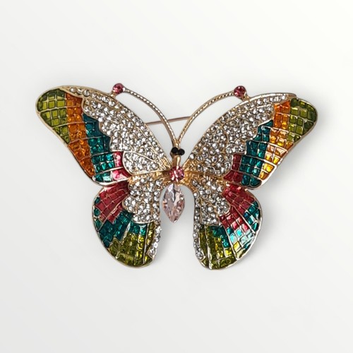 10 - Pretty bejewelled butterfly brooch. Shipping group (A).