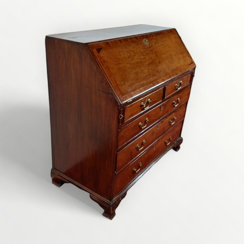 290 - Fine 19th century mahogany bureau having a well fitted interior and typical fall front. Over five dr... 