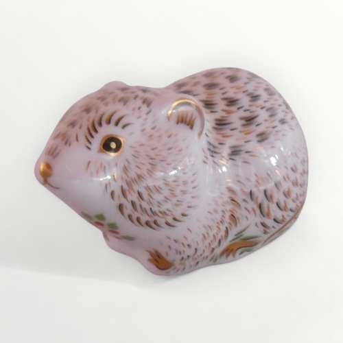 370 - Royal Crown Derby Collectors Guild 'River Bank Vole' paperweight with gold button, 4.5cm high, retai... 